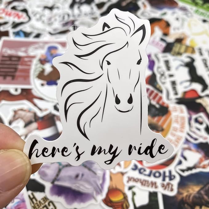 AOWDIAO 100 Pcs Horse Stickers Pack, Waterproof Vinyl Stickers for Water Bottle, Laptop, Horse Party Favors & Gifts for Girls, Women, and Kids