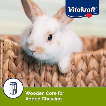 Vitakraft Crunch Sticks Rabbit Treat – 2 Sticks - Whole Grains And Honey Flavor Triple Baked With Natural Wood Chew Center - Added Vitamins And Minerals - Cage Clip Holder - Helps Prevent Cage Boredom