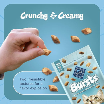 Blue Buffalo Bursts Crunchy & Creamy Cat Treats, Great for Training, Savory Seafood, 5-oz Bag
