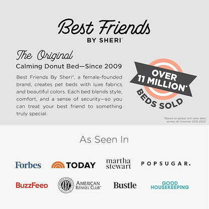 Best Friends by Sheri The Original Calming Donut Dog Bed for Large Dogs up to 100 lbs, Shag Faux Fur, Frost Gray, Large, 36" x 36"