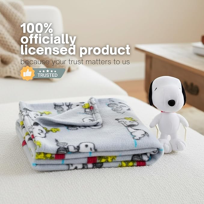 Snoopy Peanuts® Dog Blanket & Pillow Set, 40x50, Machine Washable Super Soft Cozy Throw for Pets & Cats (Officially Licensed Product) by Franco Pet