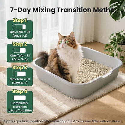 Gardner Pet Natural Tofu Cat Litter - Fast Absorbing & Strong Clumping, Low Dust, Flushable Cat Litter for Odor Control, Easy Scooping for Multi-Cat Homes, 9LBS