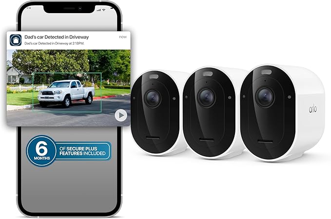Arlo Pro Security Camera 2K HDR (6th Gen, 2025 Release) Wireless Outdoor Camera, 4 Cam with 6-Month Secure Plus Subscription