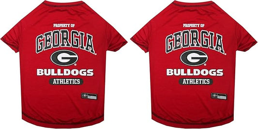 NCAA Georgia Bulldogs Dog T-Shirt, Large (Pack of 2)