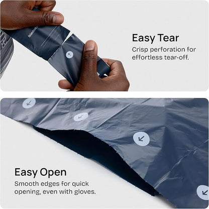 Fei & Eve Dog Poop Bags - Extra Thick 25 Micron & 100% Leak-Proof | Full Blackout & Odor-Locking | Stretch Resistant | Easy to Tear off | Waste Bags | Unscented | 8 Rolls