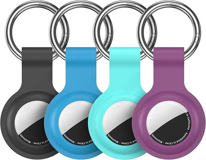 Compatible with AirTag Holder Case Keychain 4 Pack,for AirTag 2nd & 1st Generation Key Chain Ring Case Cover for Air Tag Holder GPS Tracker Air Tag 2nd gen Finders Air Tagholder for Kids,Bags,Luggages