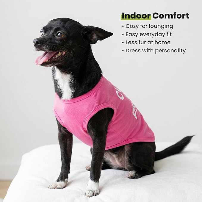 Fitwarm Cute But Psycho Dog Shirt, Summer Clothes for Small Dogs Girl, Funny Pet Outfit, Pink, White, XS