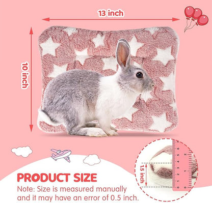 2 Pack Bunny Bed - 10 x 13 Inch Rabbit Pee Pads Bedding - Washable and Thickness Upgrade(Pink,M)