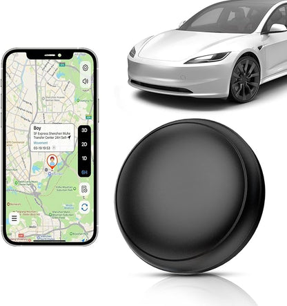 GPS Tracker for Vehicles - Hidden Car Tracker Device with Real-Time Location, No Subscription, Magnetic Mini GPS Tracker for Car, Bike, Luggage, Suitable for Phone and Android - Black