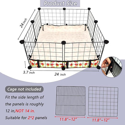 Guinea Pig Cage Liner，Washable Waterproof Oxford Cloth Cage Liners for Small Animals,Hamster Chinchilla Hedgehog Rabbit and Other Small Animals Not Include Cage(24x24 inches)