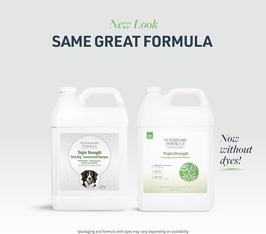 Veterinary Formula Smart Coat Complex Triple Strength Dirty Dog Concentrated Shampoo, 128 Fl oz / 1 Gallon – DirtRepel Tech Cleans Extra Dirty and Smelly Dogs – w/ Shea Butter and Aloe Vera to Soothe