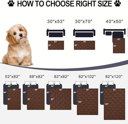 Smiry Reversible Waterproof Couch Covers for Sofa, Washable Dogs Pet Couch Covers for 3 Cushion Sofa Pet Friendly, Water Resistant Furniture Protector Slipcover, Geometric (40"x50", Brown/Chocolate)