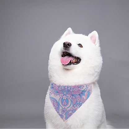 7 PCS Paisley Dog Bandanas for Large Dogs Breed 33 Inch Sewing Hemming Dog Bandana XL Drool Bibs Party Grooming L