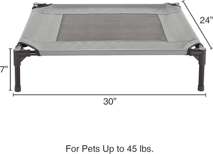 Elevated Dog Bed - 30x24-Inch Portable Pet Bed with Non-Slip Feet - Indoor/Outdoor Dog Bed or Puppy Cot for Pets up to 50lbs by PETMAKER (Gray)