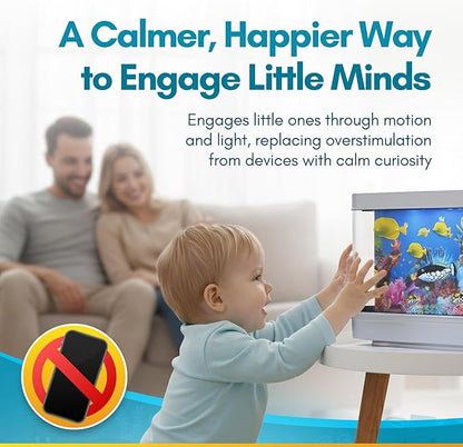 Linda's Essentials Fake Fish Tank Frutiger Aero Fish Lamp - Fake Aquarium Decorative Lamp, Artificial Fish Tank with Moving Fishes, Artificial Baby Aquarium Toy Night Light, Plug in Moving Lamp