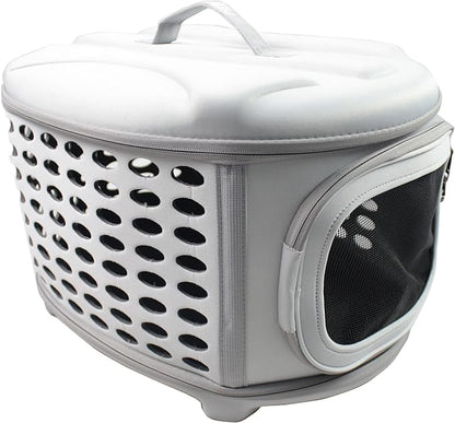 Pet Life ® Circular Shelled Military-Grade Lightweight Collapsable Travel Airline Approved Cat and Dog Carrier or Pet Kennel with Shoulder Straps