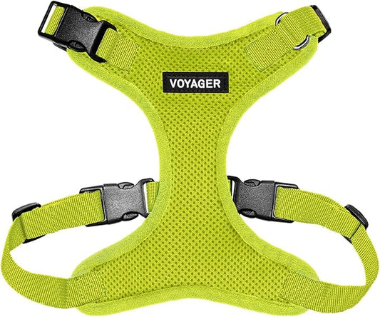 Voyager Step-in Pet Harness - All Weather Mesh, Adjustable Step in Harness for Cats and Dogs by Best Pet Supplies - Lime Green, L