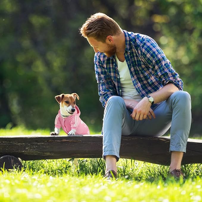 Dog Hoodie & Sweatshirt - Soft & Warm Dog Outfit Pullover for Small, Medium & Large Dogs & Cats (Pink, Small)