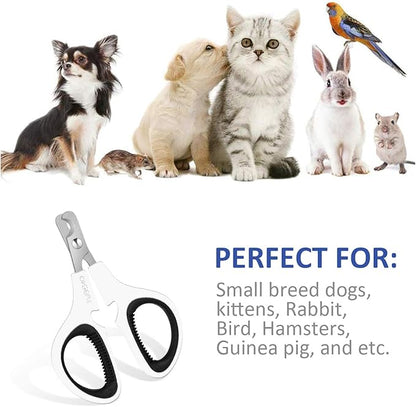Pet Nail Clippers, Update Version Cat & Kitten Claw Nail Clippers for Trimming, Professional Pet Nail Clippers Best for a Cat, Puppy,Rabbit, Kitten & Small Dog,Sharp & Safe (Black)