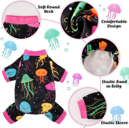 4 Pack Dog Pajamas Soft Lightweight Dog Recovery Suit Onesie Clothes for Small Medium Female Pet Boys Girls Dogs