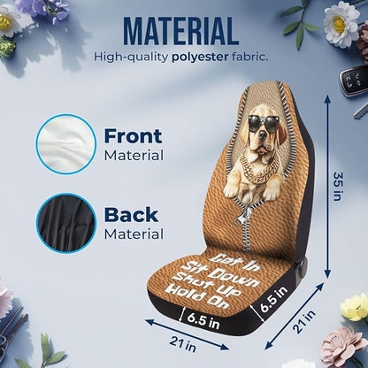 GENANY Funny Labrador Duck Car Seat Covers Set of 2, Breathable Front Seat Covers for Truck Sedan SUV, Dogs Themed Car Accessories, Labrador Gift for Women Men