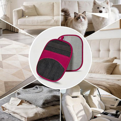 Thickened Pet Hair Removal Glove，Newly Upgraded Reusable Electrostatic Cat Dog Hair Remover Glove, Magic Brush Tool for Couch, Carpet, and Car Seat (Purple)