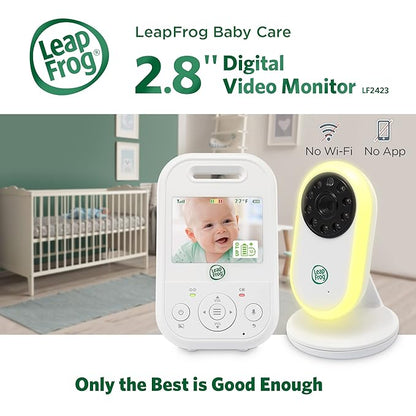 LeapFrog LF2423 Baby Monitor – 2.8” IPS LCD Screen, 1000ft Range, Night Vision, 2‑Way Audio, Lullabies, Temperature Sensor, Secure No‑WiFi Transmission