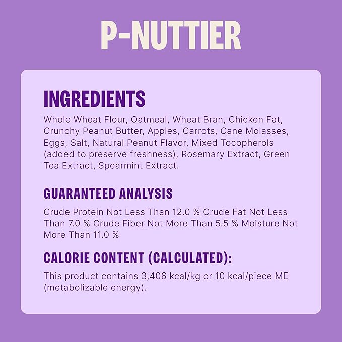 Wellness Old Mother Hubbard Classic P-Nuttier Dog Biscuits, Natural Training Treats, Peanut Butter Flavor, Small Size, 20 oz Bag