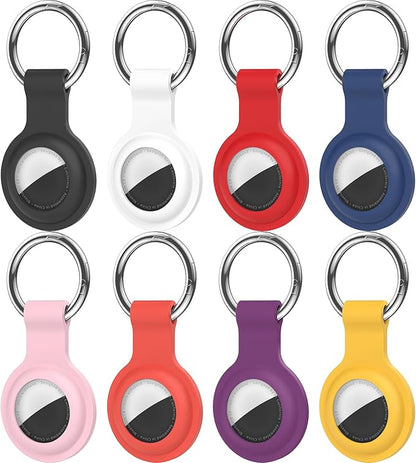 Compatible with AirTag Holder Case Keychain 8 Pack,for AirTag 2nd & 1st Generation Key Chain Ring Case Cover for Air Tag Holder GPS Tracker Air Tag 2nd gen Finders Air Tagholder for Kids,Bags,Luggages