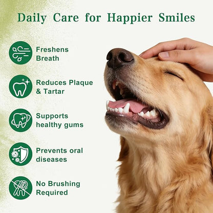 Dog Dental Powder with 750,000,000 CFU Probiotics, Advanced Dog Teeth Cleaning Powder to Reduce Plaque & Tartar, Dental Care for Dogs, Breath Freshener & Teeth Cleaning Made Easy for All Dogs