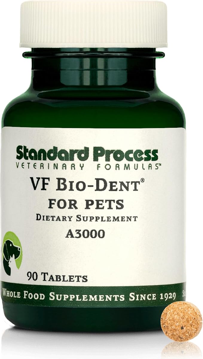 Standard Process Inc. VF Bio-Dent for Pets - Bone Growth & Healthy Tissue Support Pet Supplement - Overall Mouth Health Support Supplement - Nutritional Supplement for Cats & Dogs - 90 Tablets