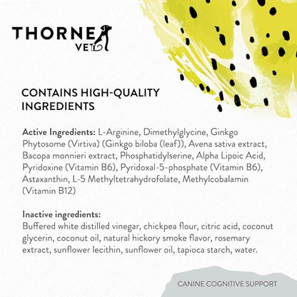 ThorneVet Canine Cognitive Support Soft Chews for Dogs - Great Tasting Health Supplement with B Vitamins and Antioxidants to Support The Brain Health of Your Senior Dog - 90 Soft Chews
