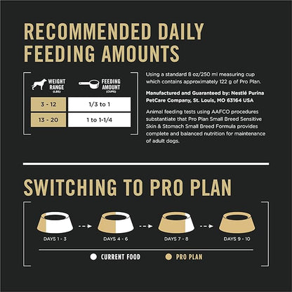 Purina Pro Plan Sensitive Skin and Stomach Dog Food Small Breed, Adult Salmon & Rice Formula - 16 lb. Bag