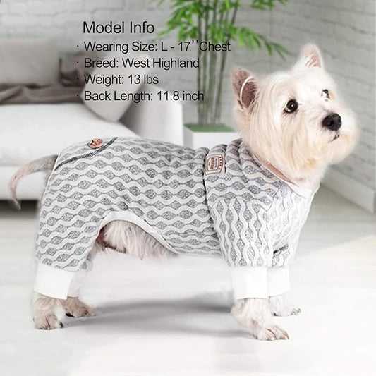 KYEESE Dog Pajamas Small Stretchable Dog Pjs Jumpsuit 4 Legs Puppy Pajamas Hair Shedding Cover