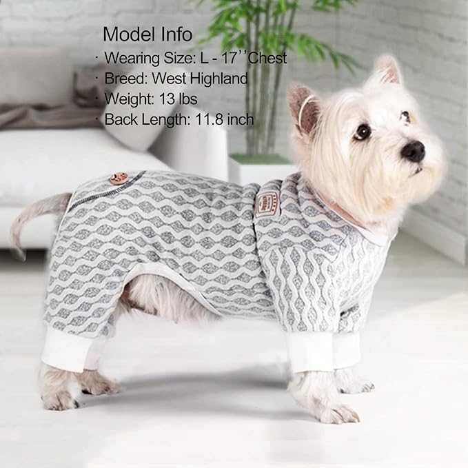 KYEESE Dog Pajamas Cotton Stretchable Dog Pjs Jumpsuit 4 Legs Puppy PJS