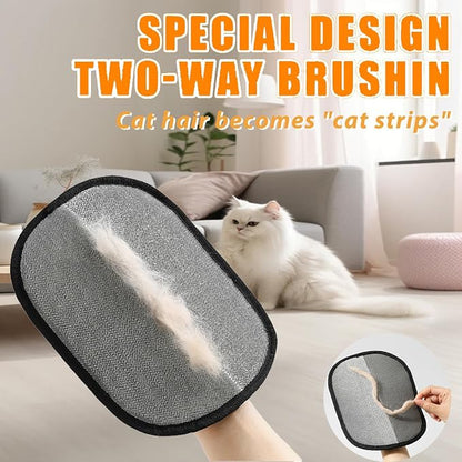 Magic Brush Pet Hair Remover Glove,Upgraded 5-Finger Electrostatic Pet Hair Removal Gloves for Couch, Carpet, Car Seat, Bedding, Furniture, Laundry,Reusable Animal Fur Removal Tool (Black-2PCS)