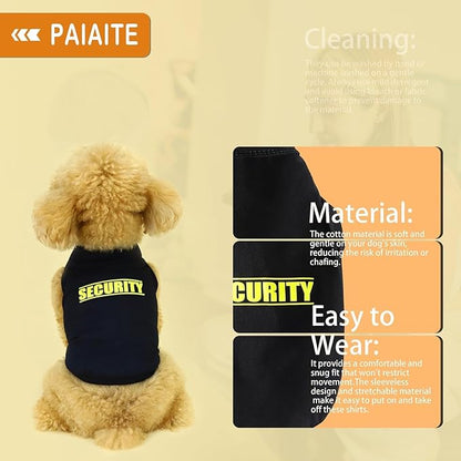 Discover Cozy Cotton Canine Wear: Soft, Lightweight, and Breathable Dog Shirt Vest with Eye-Catching Graphics(Security), Keeping Your Furry Friend Warm and Comfy! Grey XXS