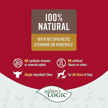 NATURE'S LOGIC Beef Hind Shank Bone - 7-8'' Long Chew - Collagen & Protein Source for Dog Dental Health & Occupation - Carnivore Appropriate Recreational Chewing & Dental Care - Large Hind Shank