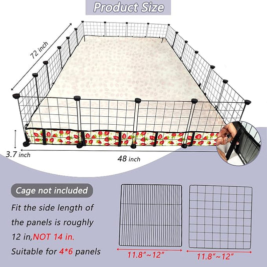 Guinea Pig Cage Liner，Washable Waterproof Oxford Cloth Cage Liners for Small Animals,Hamster Chinchilla Hedgehog Rabbit and Other Small Animals Not Include Cage(48x72 inches)