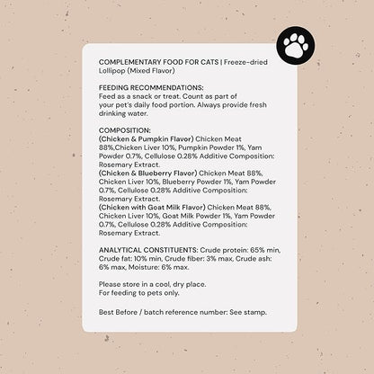 MalsiPree Cat Lollipop Treats - Interactive Cat Toy & Freeze Dried Cat Treats - Fun Suckers & Pops - Healthy Cat Birthday Treats, Cake Alternative & Snack - Food Toppers Chicken & Pumpkin, 18 Pack