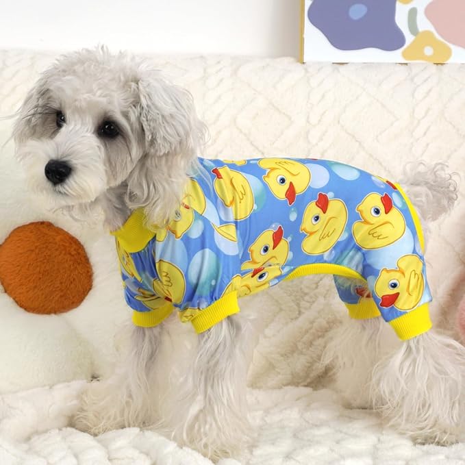 XPUDAC Dog Pajamas for Small Medium Dogs, Strechy Soft Dog Clothes for Dogs Girl Boy Pet Jumpsuit, Cat Onesie-S