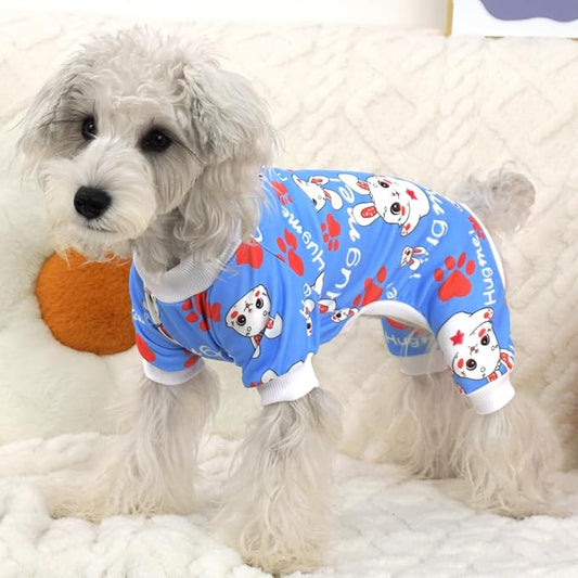 XPUDAC Easter Dog Pajamas Soft Stretchy Dog Clothes for Large Dogs Pet Jumpsuit Cat Apparel-3XL