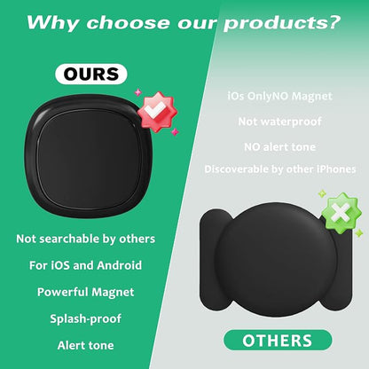 GPS Tracker for Vehicles.Mini Hidden Magnetic GPS Tracker for Vehicles - Full Global Coverage, No Subscription or SIM Card Required - Perfect for Cars, Assets, Pets, Kids, and Seniors!(Black Square)