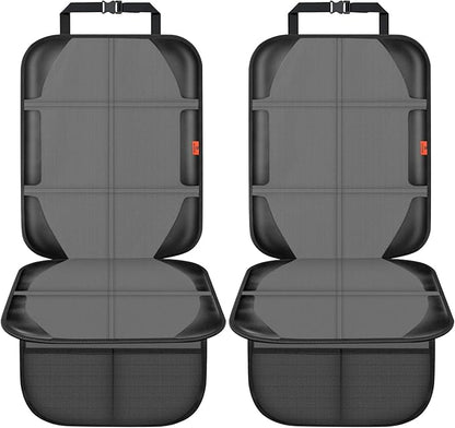 XHYANG Car Seat Protector,2 Pack Automotive Seat Protectors Baby Carseat Pad Waterproof & Durable 600D Fabric for Child Baby Car Seat Mat Vehicle Pet Cover 2 Storage Pockets (2 Pack Gray)