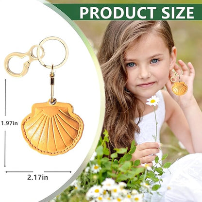 Leather Keychain Holder Case Compatible with AirTag,Cute Protective Bright Cover with Keyring,Anti-Scratch Finder GPS Tracker Case for Wallet Keys,Bag,Pets,Backpack(Yellow)