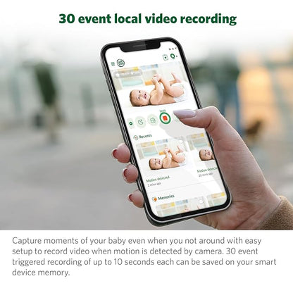 LeapFrog Scout LF2911 Baby Monitor Camera, WiFi Remote Access, 1080p HD 360 ° Pan & Tilt Smart Camera, 2-Way Audio Talk, Night Light, Night Vision, Soothing Sounds, Temp. & Humidity Sensor