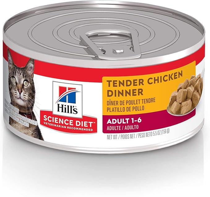 Hill's Science Diet Adult 1-6 Wet Cat Food, Chicken Stew, 5.5 oz. Cans, 24-Pack