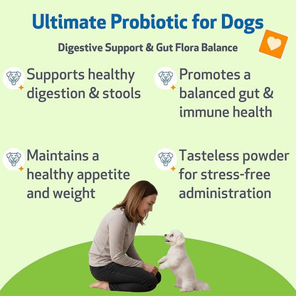 Pet Wellbeing - Ultimate Probiotic 9 Strains for Cats and Dogs - Natural Support for Digestion and Urinary Tract Health 160 Grams.