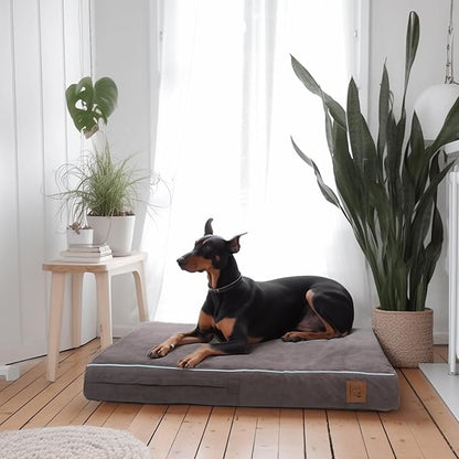 Laifug Orthopedic Memory Foam Pet(40"x 25"x 4",Slate Grey)/Dog Bed with Durable Waterproof Liner and Removable Washable Cover