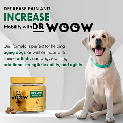 Hip & Joint Supplements for Dogs Soft Chews (90 CT) – Mobility Support + Joint Comfort & Flexibility – Glucosamine + MSM – Made in USA